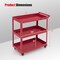 3-Tier Rolling Utility Tool Cart with 3 Large Shelves and 4 Universal Wheels Perfect for Kitchen or Garage